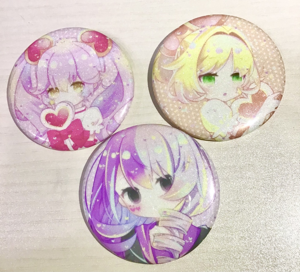 ゆめかわラメ缶バッジ