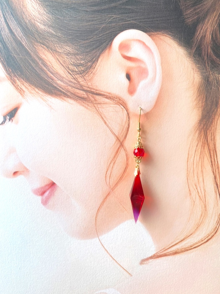 赤と青の情景 ペンデュラムピアス