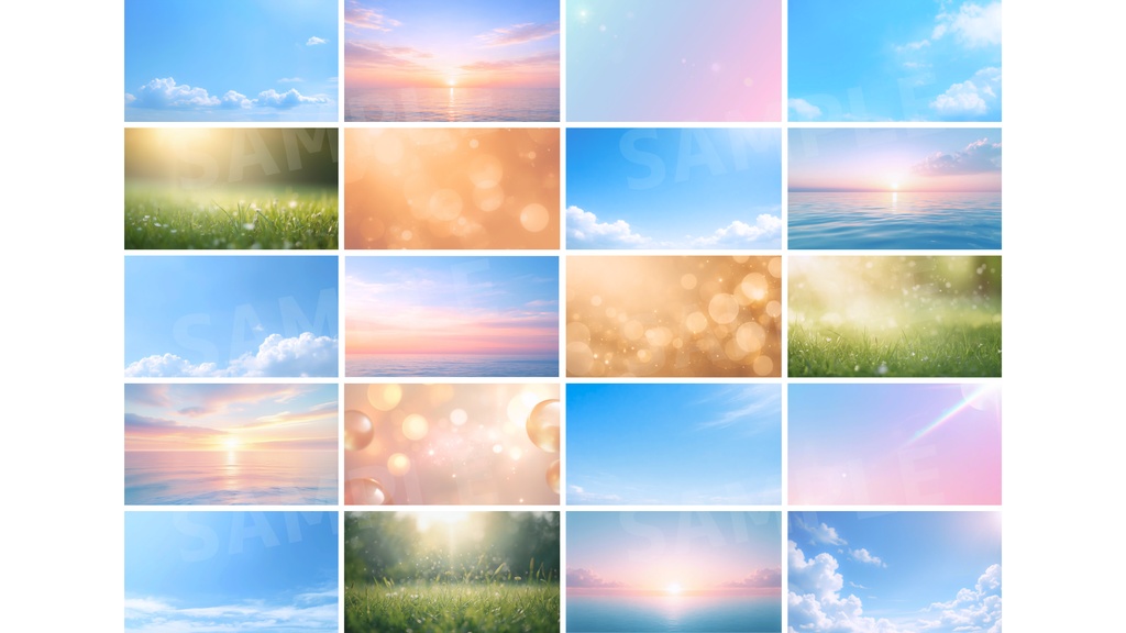 【ほのあかり】背景素材 20枚セット|文字が載せやすい|明るい|16:9【光の余白】