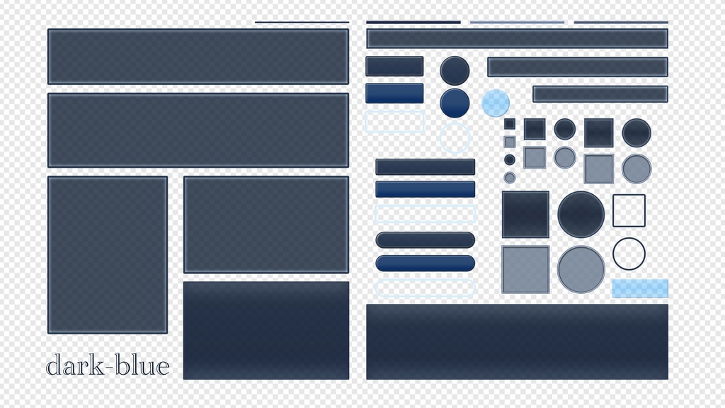 ゲームUIセット vol.1 ミニパック(白/紺)|Game UI Kit