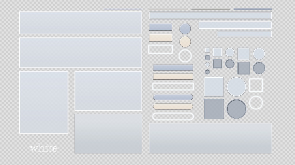 ゲームUIセット vol.1 ミニパック(白/紺)|Game UI Kit