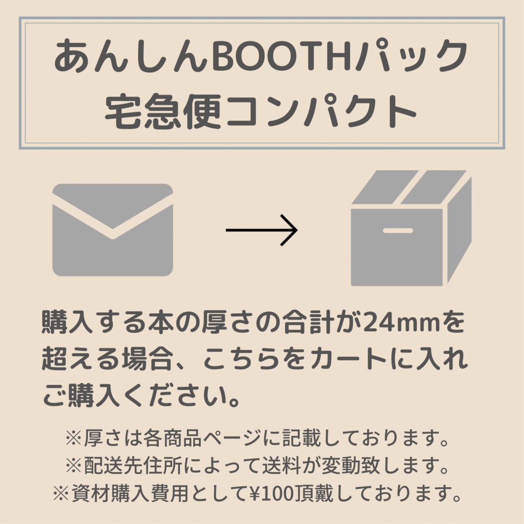 【あんしんBOOTHパック】宅急便コンパクト変更