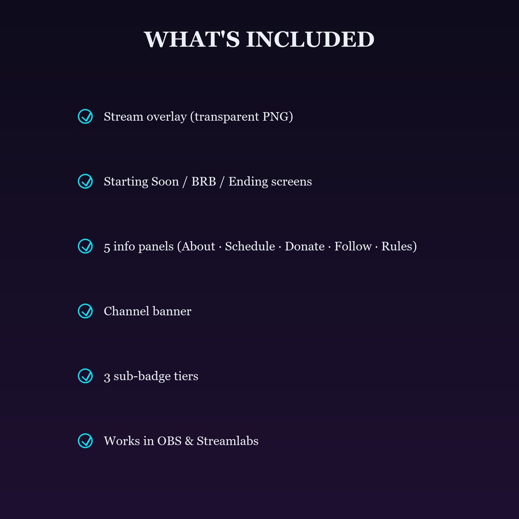 Neon Cyber Animated Twitch Overlay Kit / ネオンサイバー