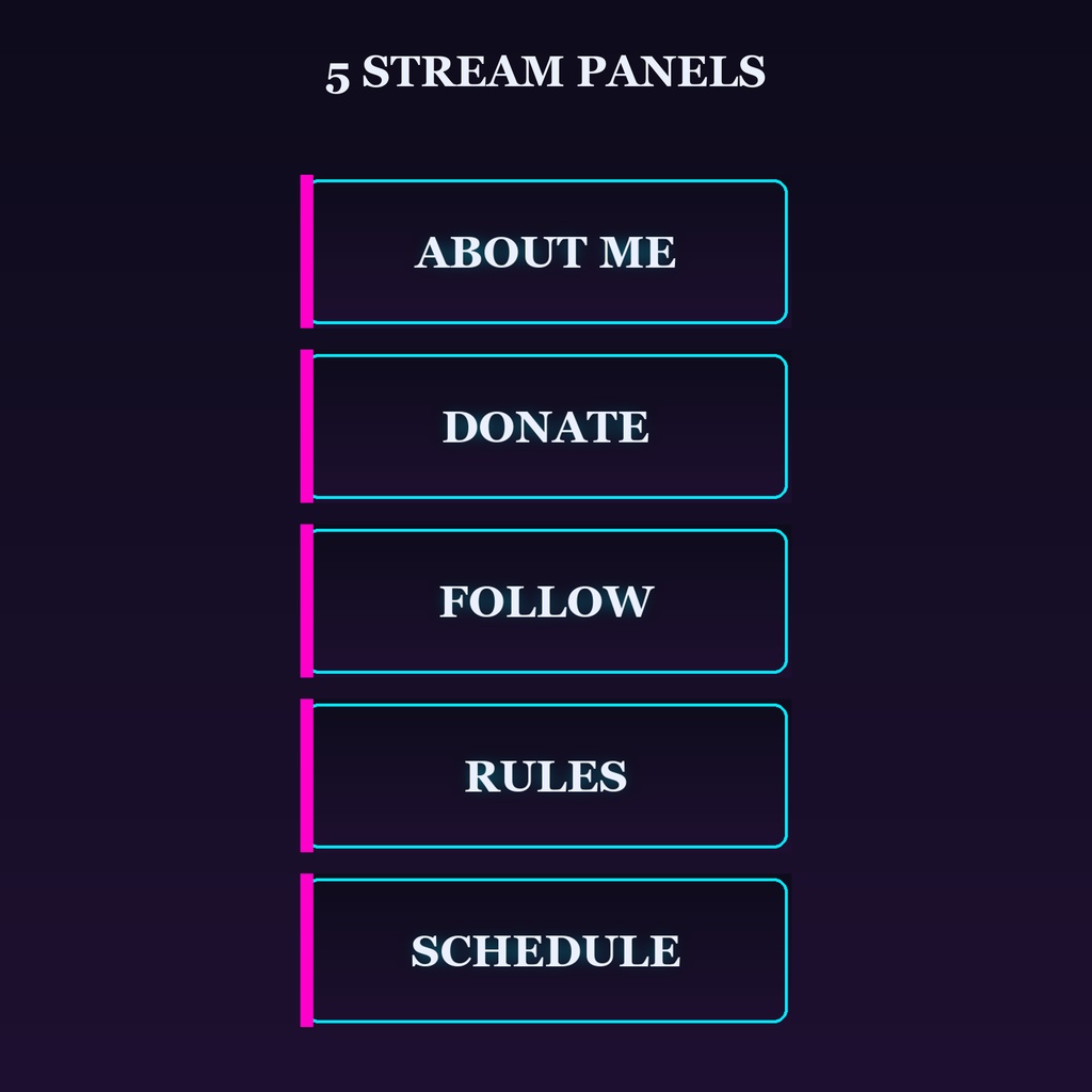 Neon Cyber Animated Twitch Overlay Kit / ネオンサイバー