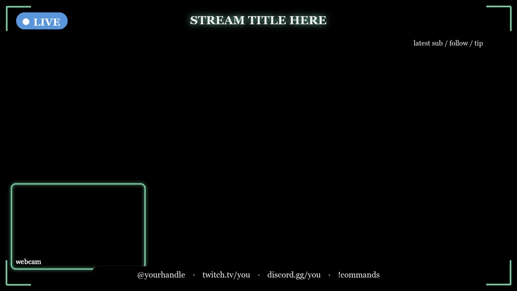Dark Minimal Twitch Overlay Kit / ダークミニマル