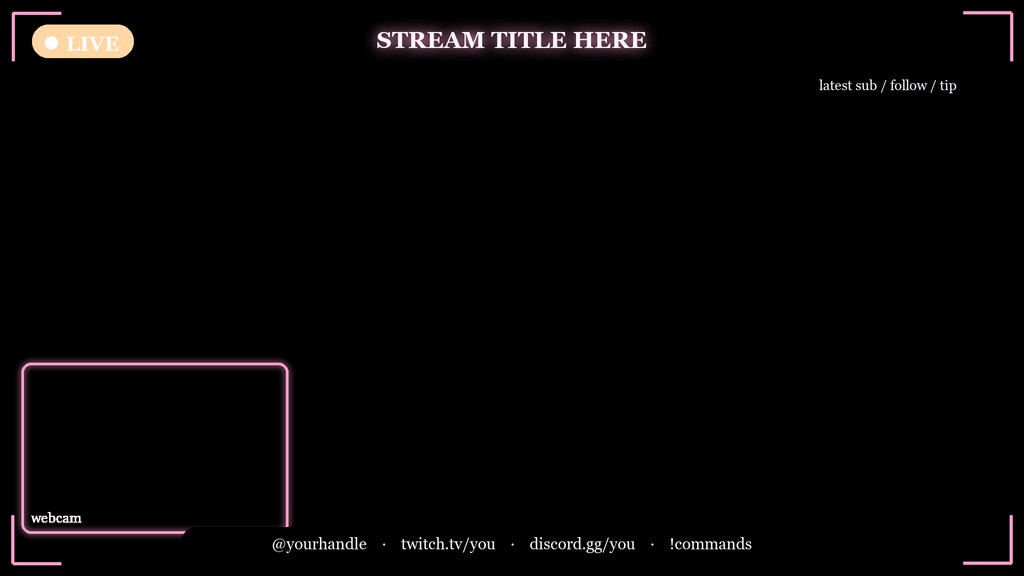 Pink Kawaii Twitch Overlay Kit / ピンクかわいい