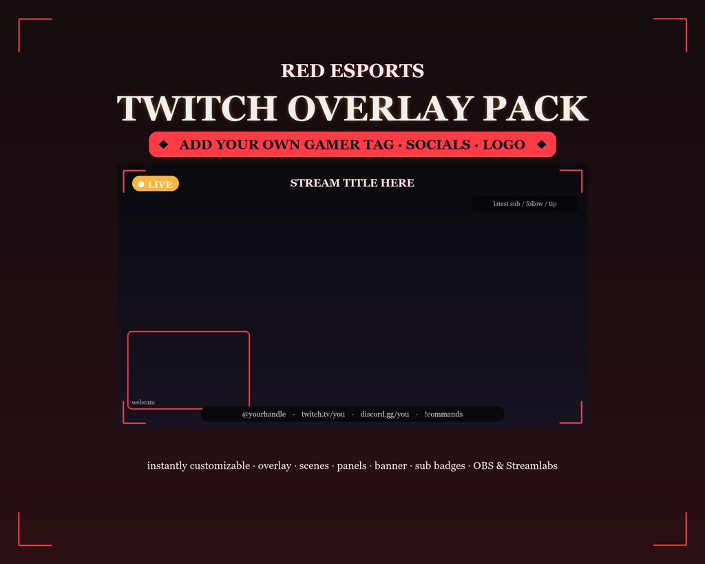 Red Esports Twitch Overlay Kit / レッドeスポーツ