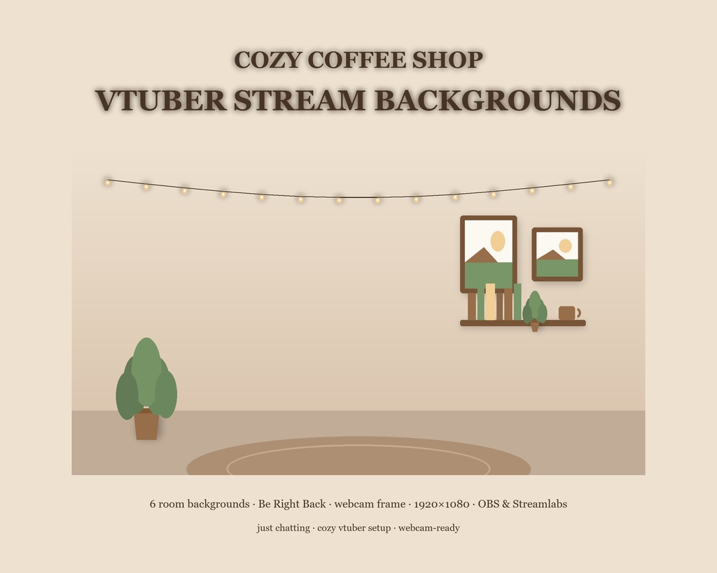 Cozy Coffee Shop VTuber Stream Background Pack / コーヒーショップ