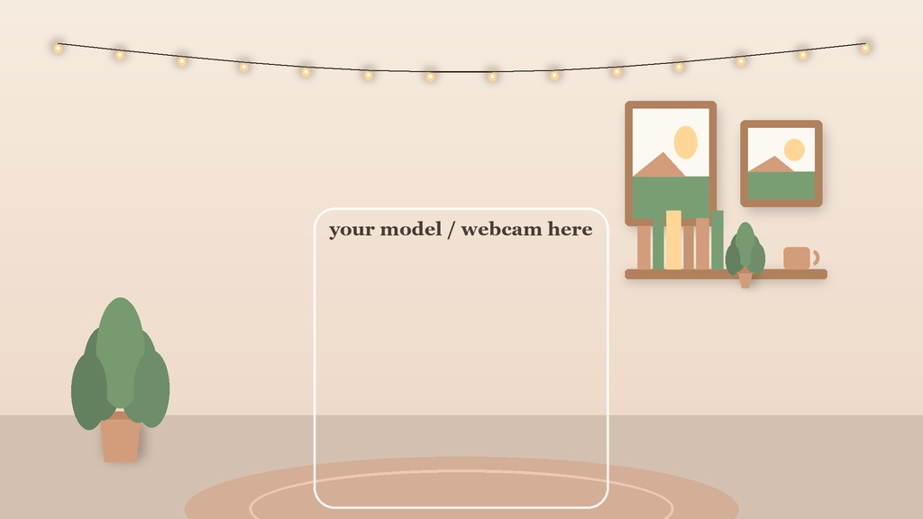 Cozy Cream Room VTuber Stream Background Pack / クリームルーム