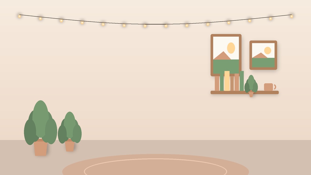 Cozy Cream Room VTuber Stream Background Pack / クリームルーム