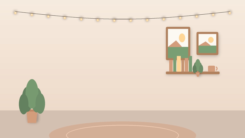 Cozy Cream Room VTuber Stream Background Pack / クリームルーム