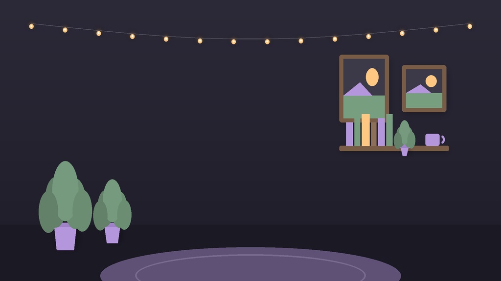 Dark Cozy Night VTuber Stream Background Pack / ダークナイト