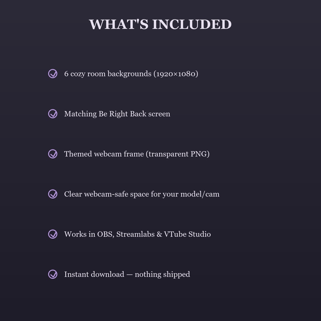 Dark Cozy Night VTuber Stream Background Pack / ダークナイト