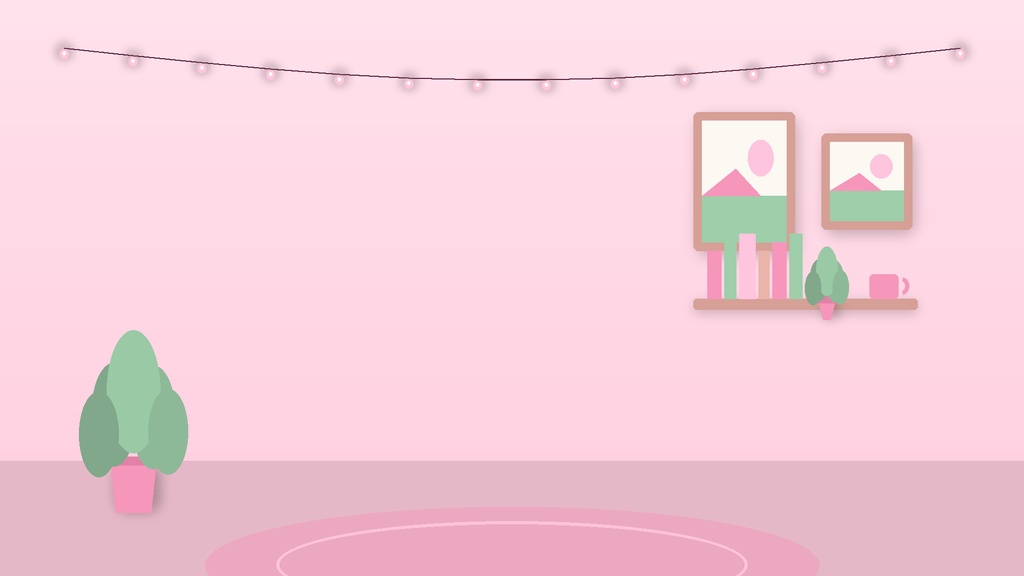 Kawaii Pink VTuber Stream Background Pack / かわいいピンク