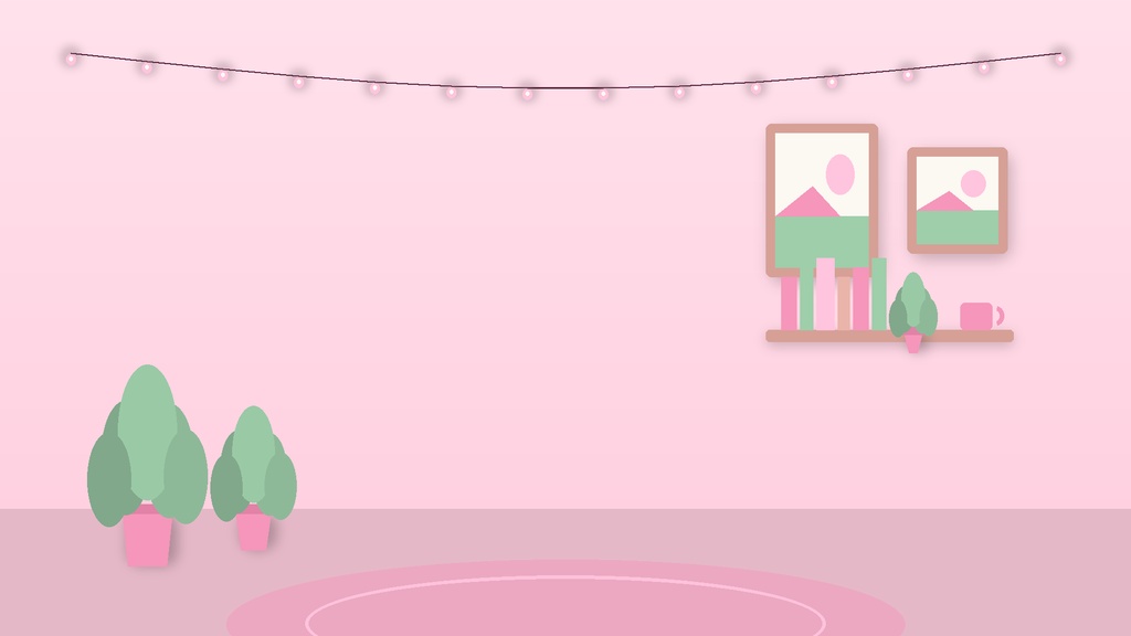 Kawaii Pink VTuber Stream Background Pack / かわいいピンク