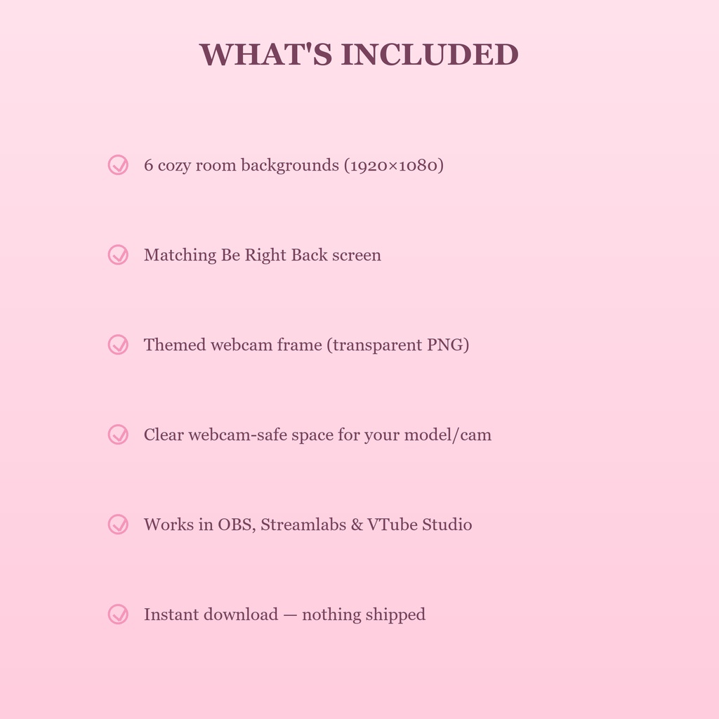 Kawaii Pink VTuber Stream Background Pack / かわいいピンク