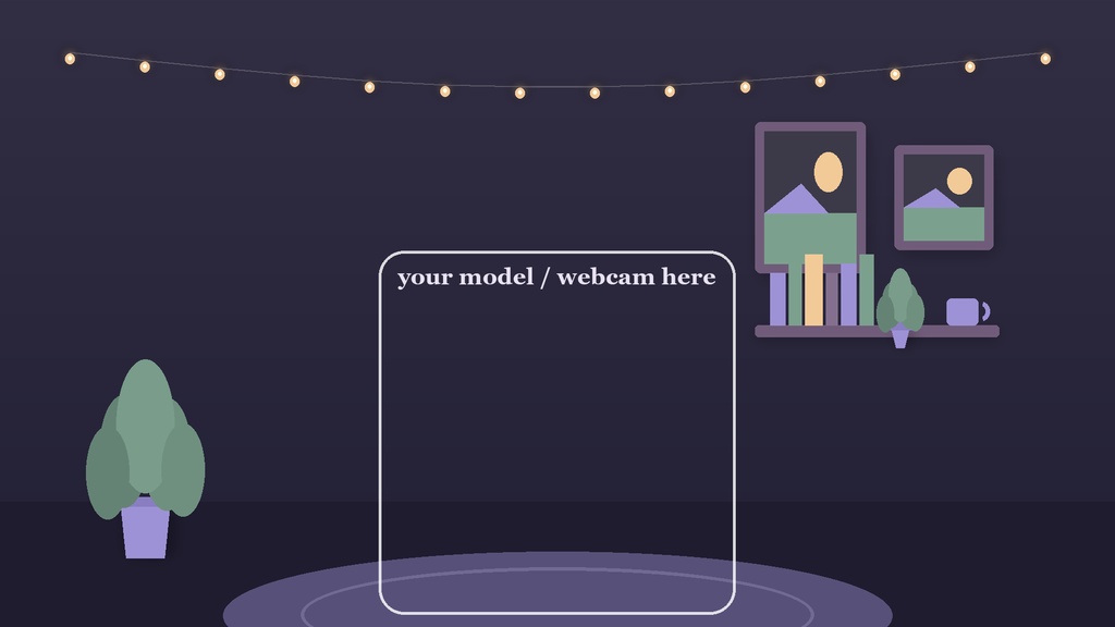 Lofi Night VTuber Stream Background Pack / ローファイナイト