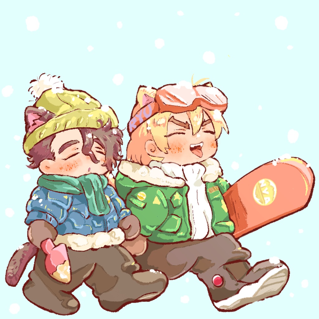 おでかけにゃにゃみアクリルスタンド（冬）