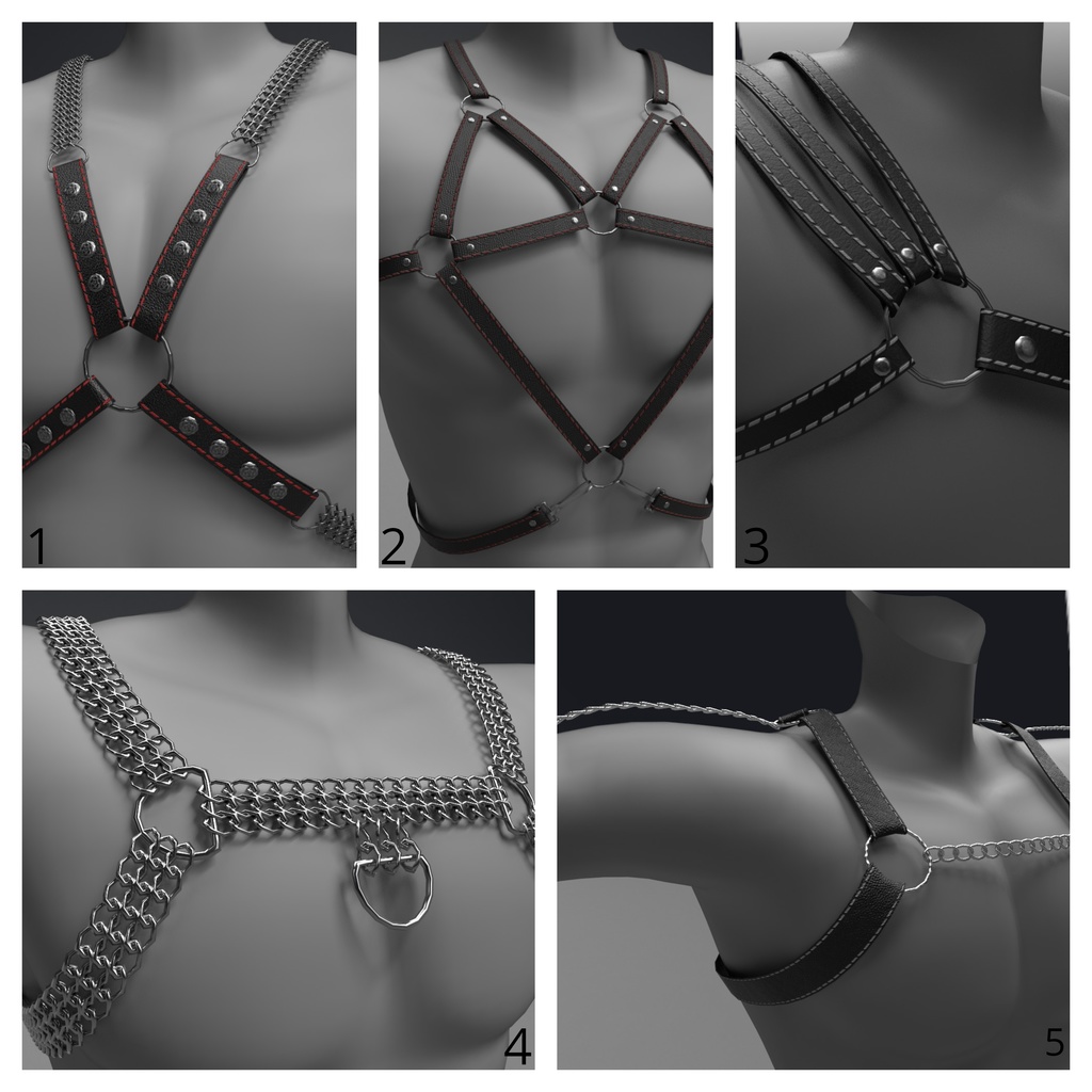 Male Harness Pack (FREE read description) Commercial Use