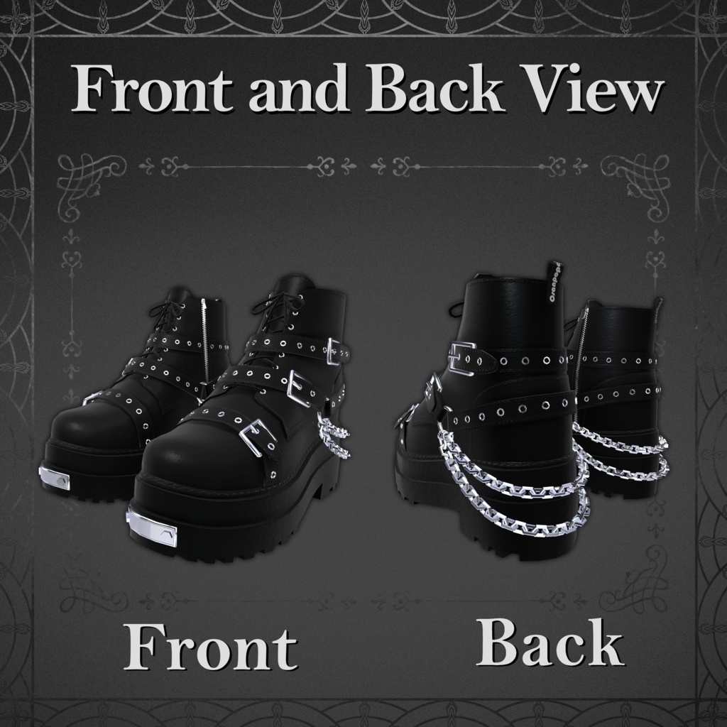 Gothic Chain Boots【12アバター対応】