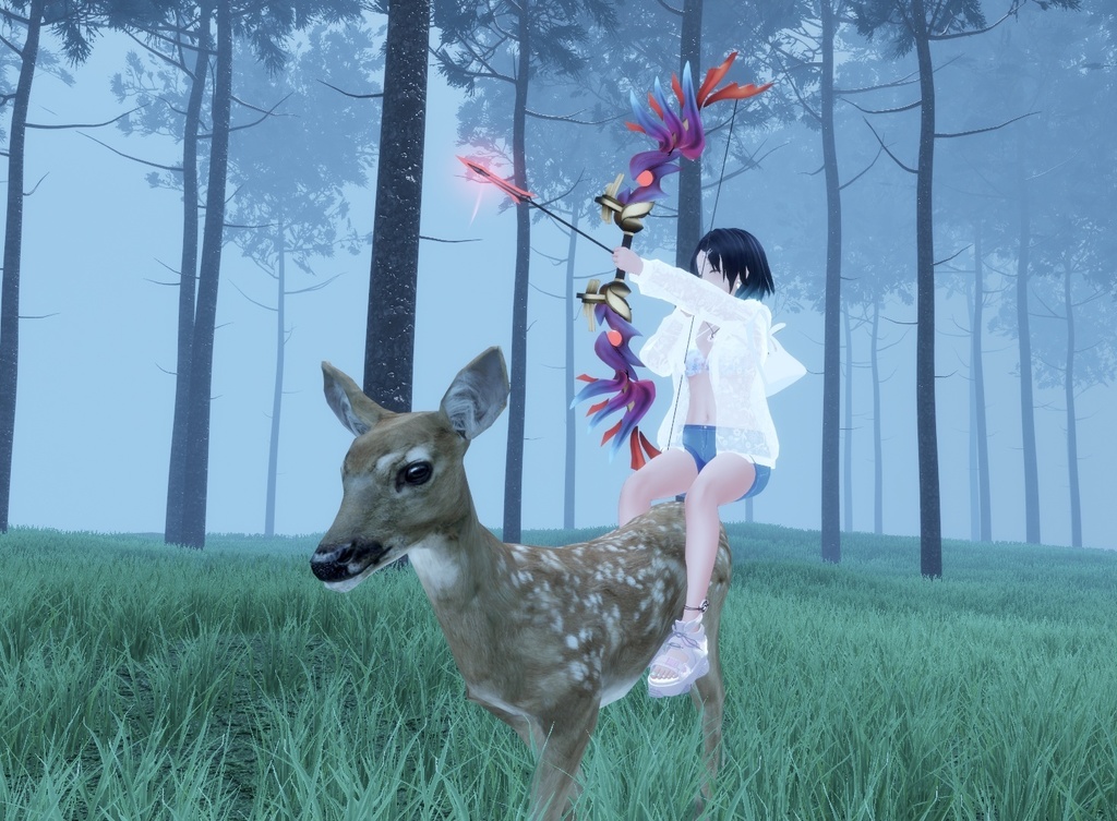 【MA対応】紫炎不死鳥の弓矢 -Flame Phoenix Bow and Arrow-【エフェクト付き3Dモデル】