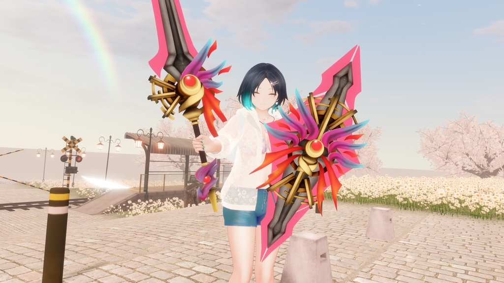 【3Dモデル】紫炎不死鳥の武器5種セット -Flame Phoenix weapons-【エフェクト付き】