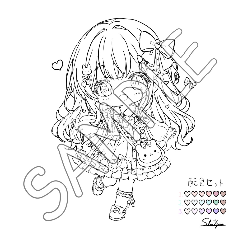 【デジタルコンテンツ】ぬり絵・かわいい女の子 (オリジナル)
