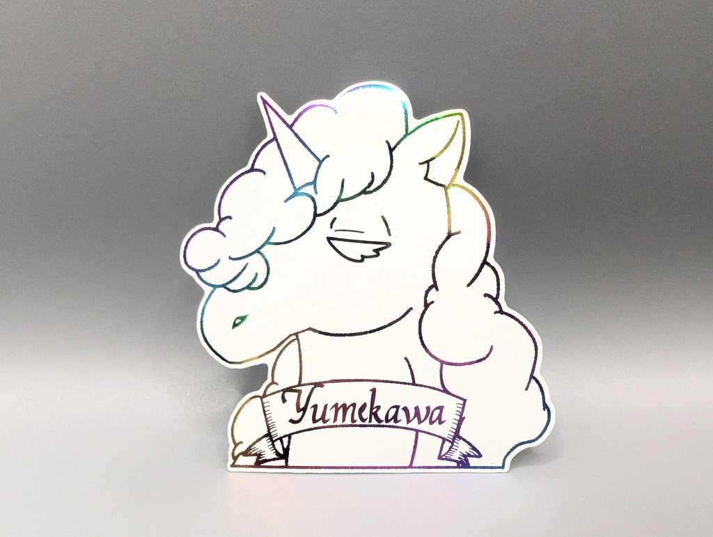 ゆめかわユニコーン箔押しステッカー