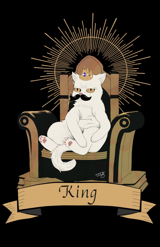 白猫キングTシャツ