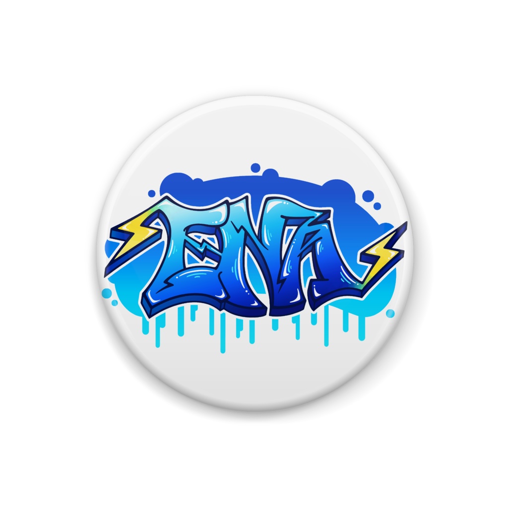 ENA GraffitiLogo缶バッジ White