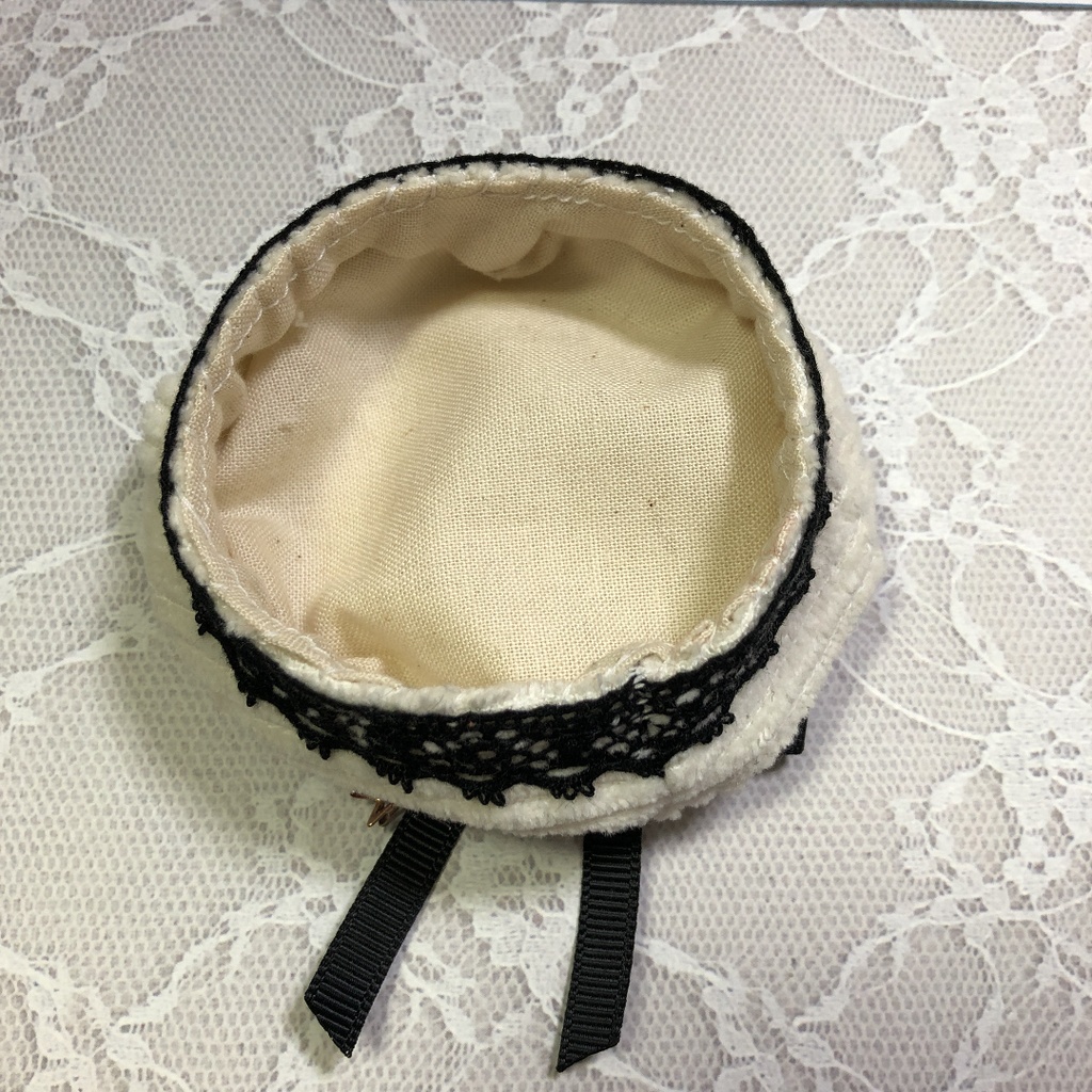 ぬい服 ベレー帽 黒リボン