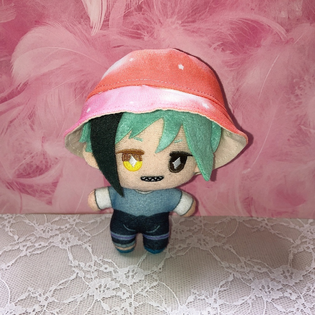 ぬい服　帽子　バケットハット　ピンク系グラデーション