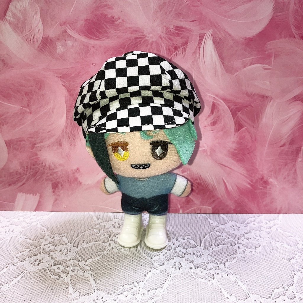 ぬい服　帽子　キャスケット　チェッカーフラッグ