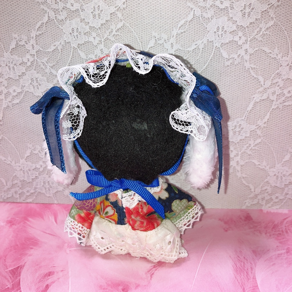 ぬい服 和ロリ+うさ耳ヘッドドレス 2点セット