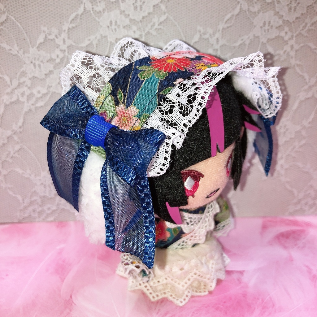 ぬい服 和ロリ+うさ耳ヘッドドレス 2点セット