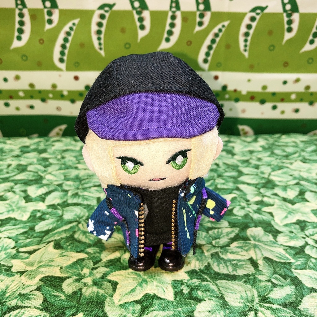 ぬい服　ペイント柄　フード付きジャケット＆キャップ