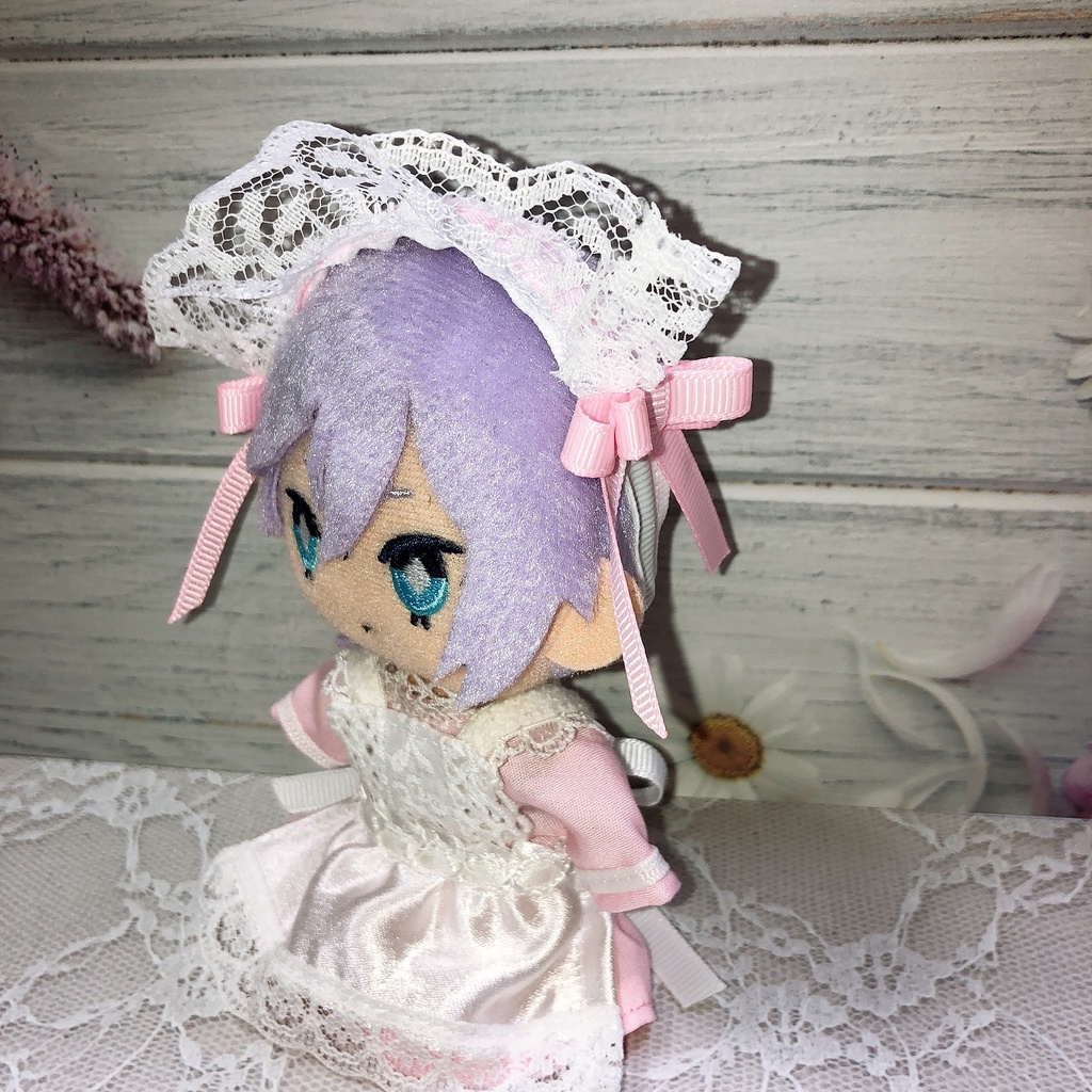 ぬい服 メイドさん ワンピース エプロン カチューシャ 3点セット