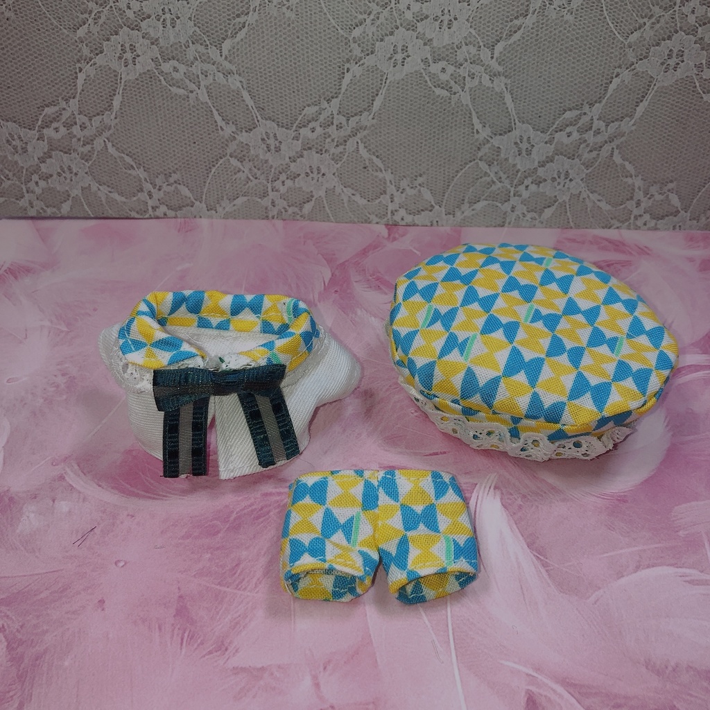 ぬい服 ベレー帽 ブラウス ズボン3点セット