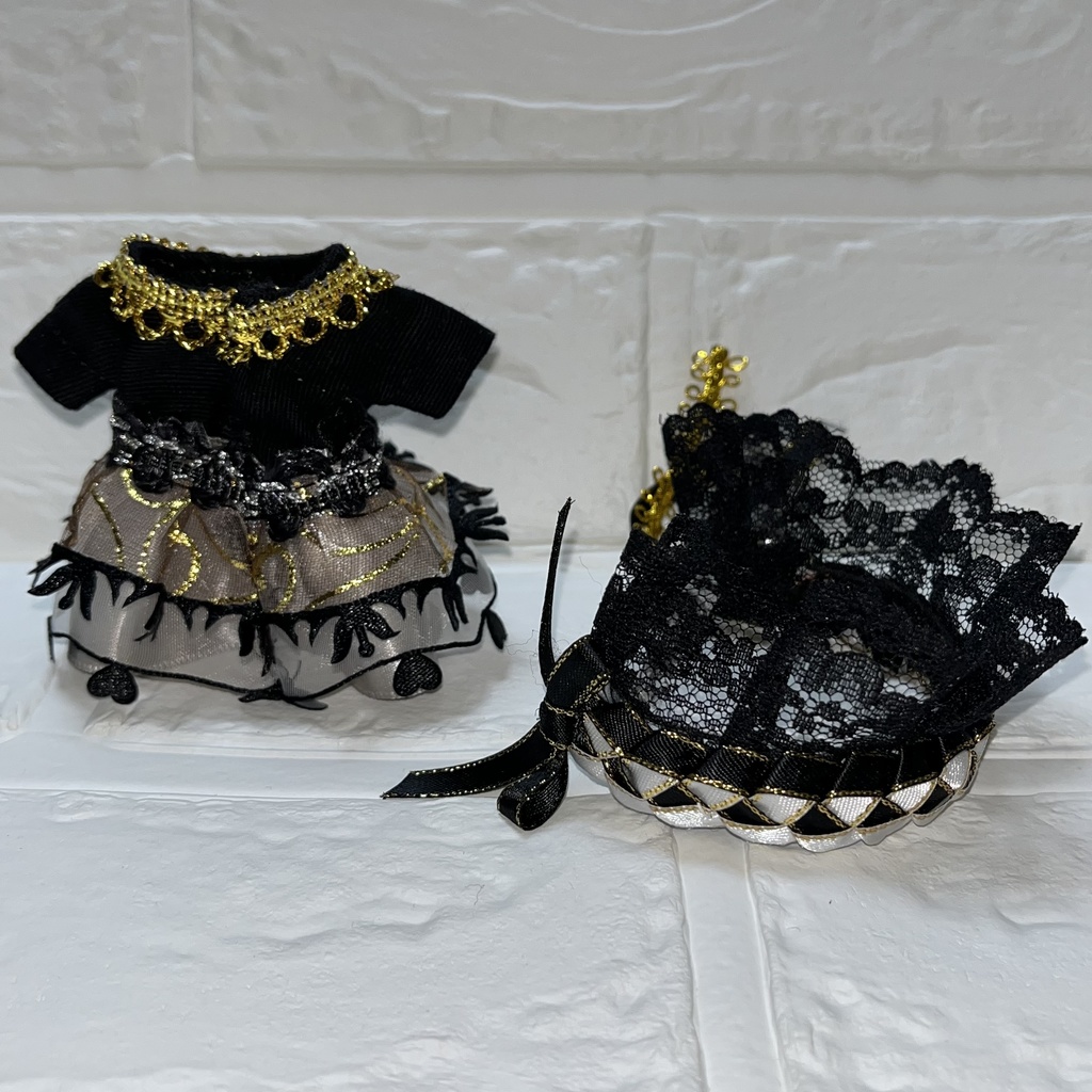 ゴスロリ風ワンピース+ヘッドドレス2点セット Bタイプ