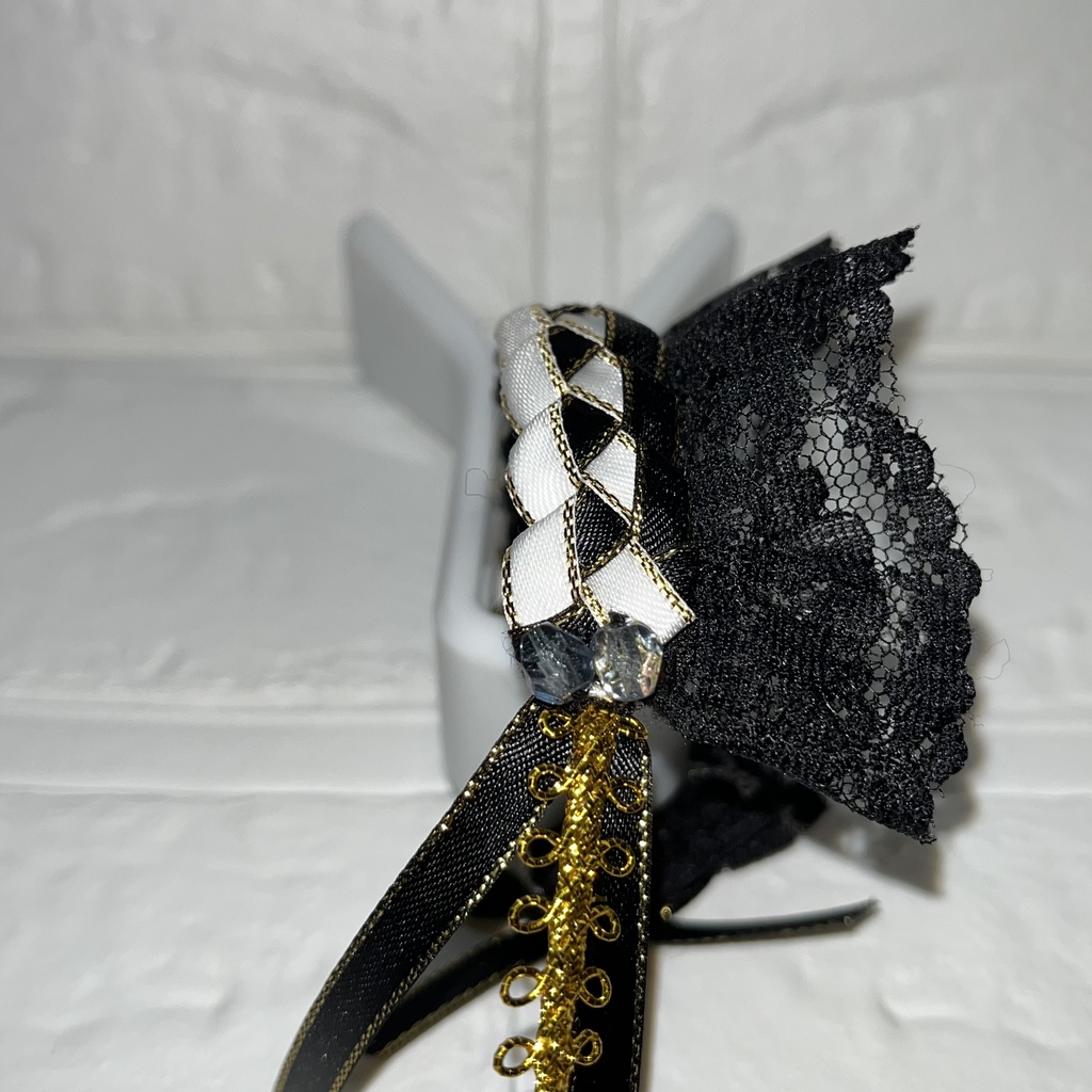 ゴスロリ風ワンピース+ヘッドドレス2点セット Bタイプ