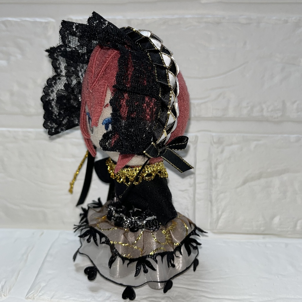 ゴスロリ風ワンピース+ヘッドドレス2点セット Bタイプ