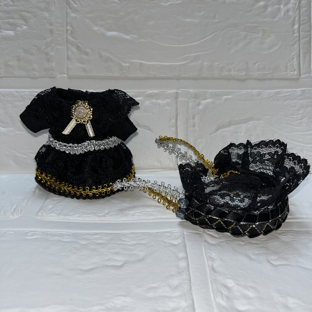 ゴスロリ風ワンピース+ヘッドドレス2点セット Cセット