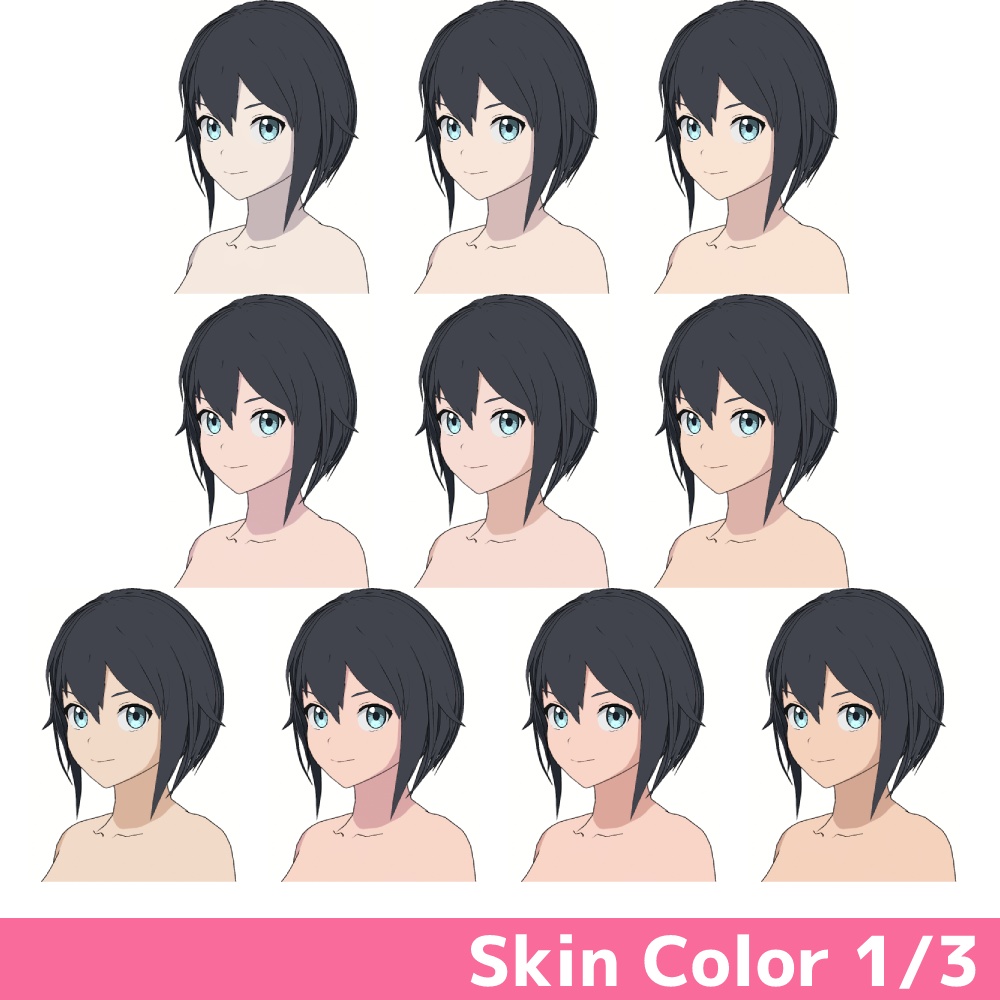 【Vroid】アニメ調の肌カラー組み合わせ