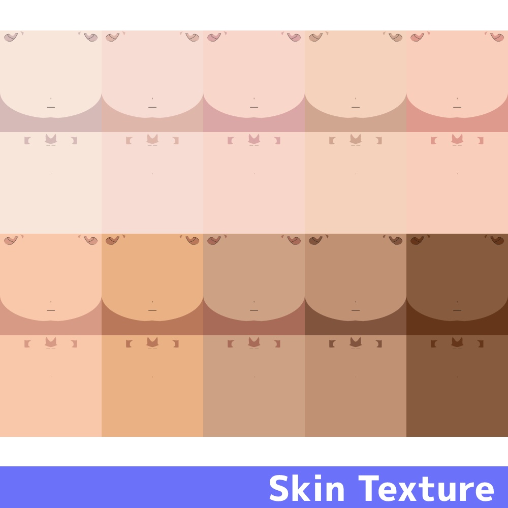 【Vroid】アニメ調の肌カラー組み合わせ
