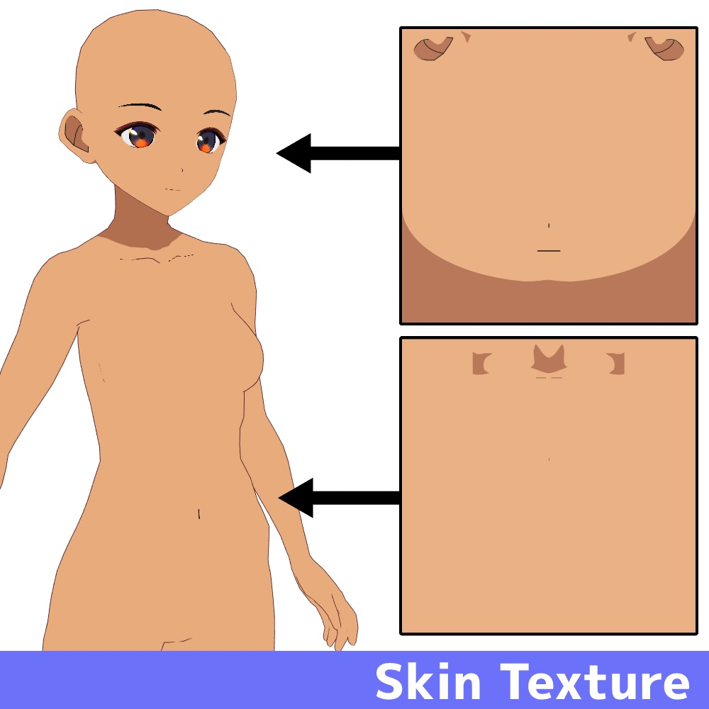 【Vroid】アニメ調の肌カラー組み合わせ