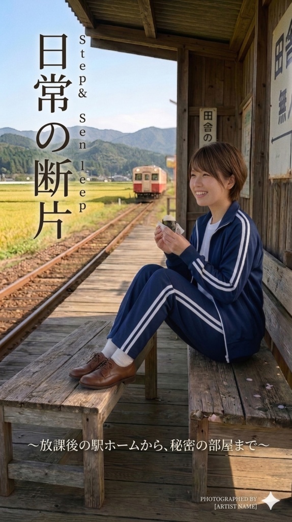 AI美女「ゆっちゃん」フォトブック01:放課後の駅ホームと、秘密の部屋。