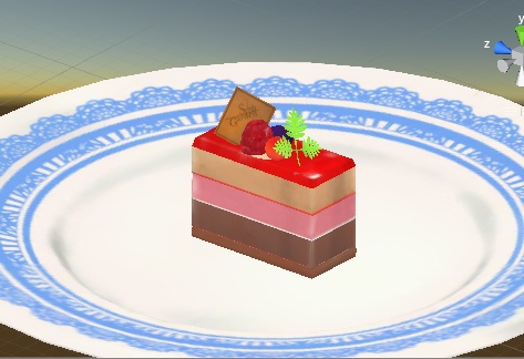 フランボワーズのムースケーキ Franboise mousse cake (3D model FBX)