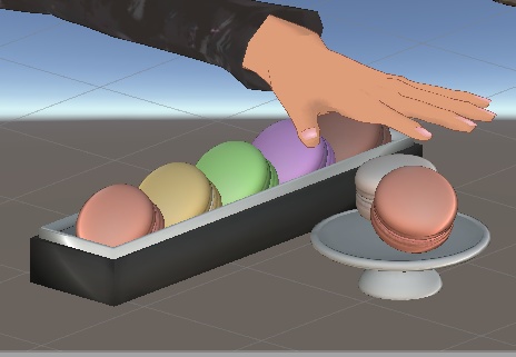 マカロン6色セット(箱、台座つき) Macarons (3D model FBX)