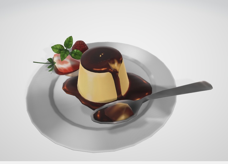 プリン Pudding (3D model FBX)