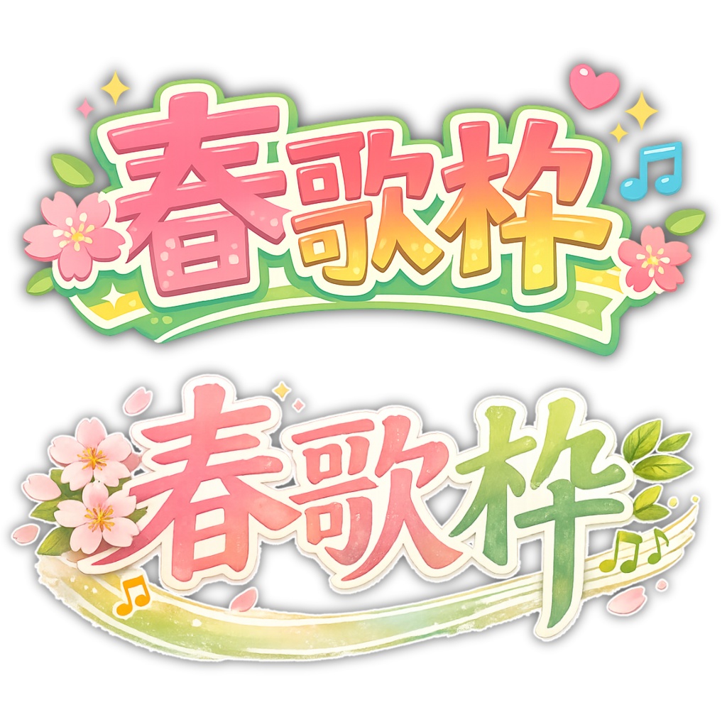 【配信ロゴ素材】春歌枠配信　ロゴ２つセット